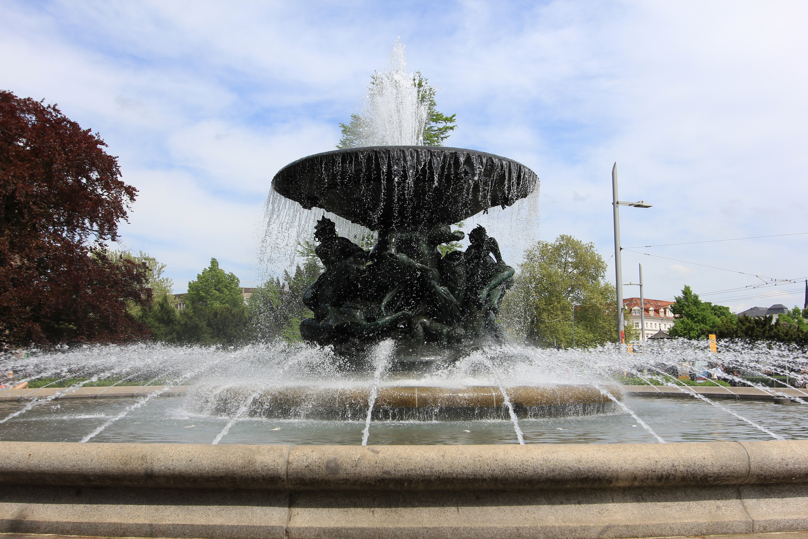 Wasserspiele am Albertplatz - Kurzzeitbelichtung