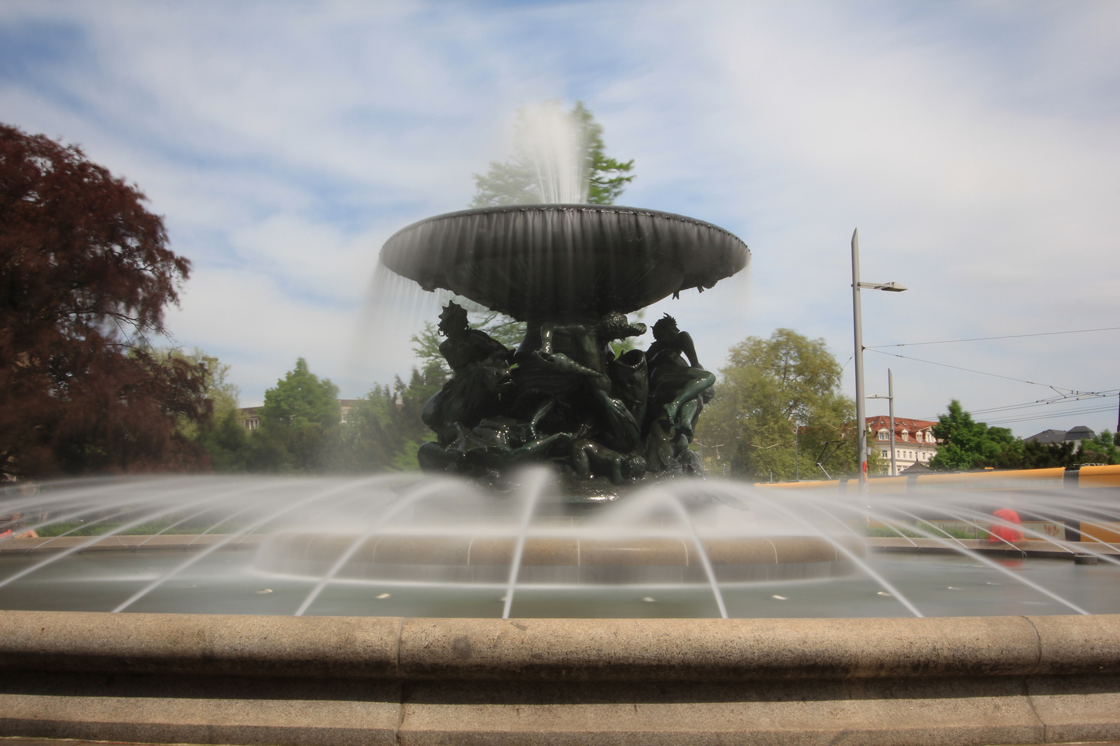 Wasserspiele am Albertplatz - Langzeitbelichtung