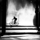 Wasserspiele am Praterstern. Radfahrer