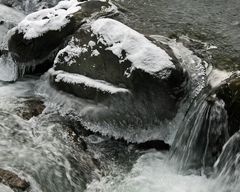 Wasserspiele im Winter