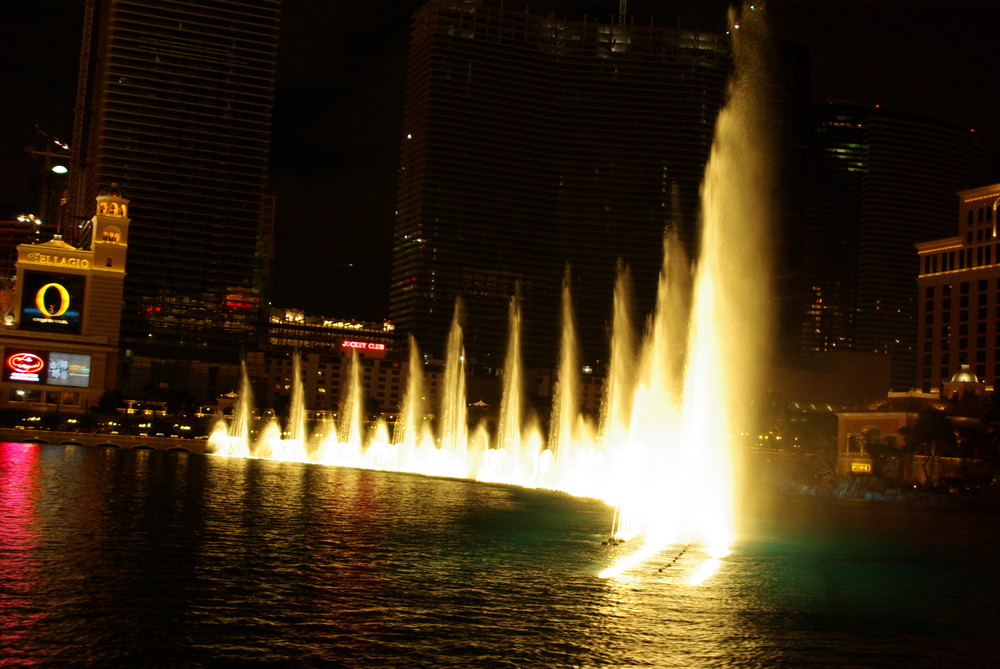 Wasserspiele vorm Belagio Hotel in Viva Las Vegas