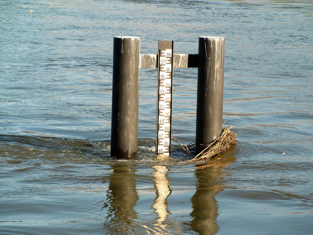 Wasserstand deutlich gefallen