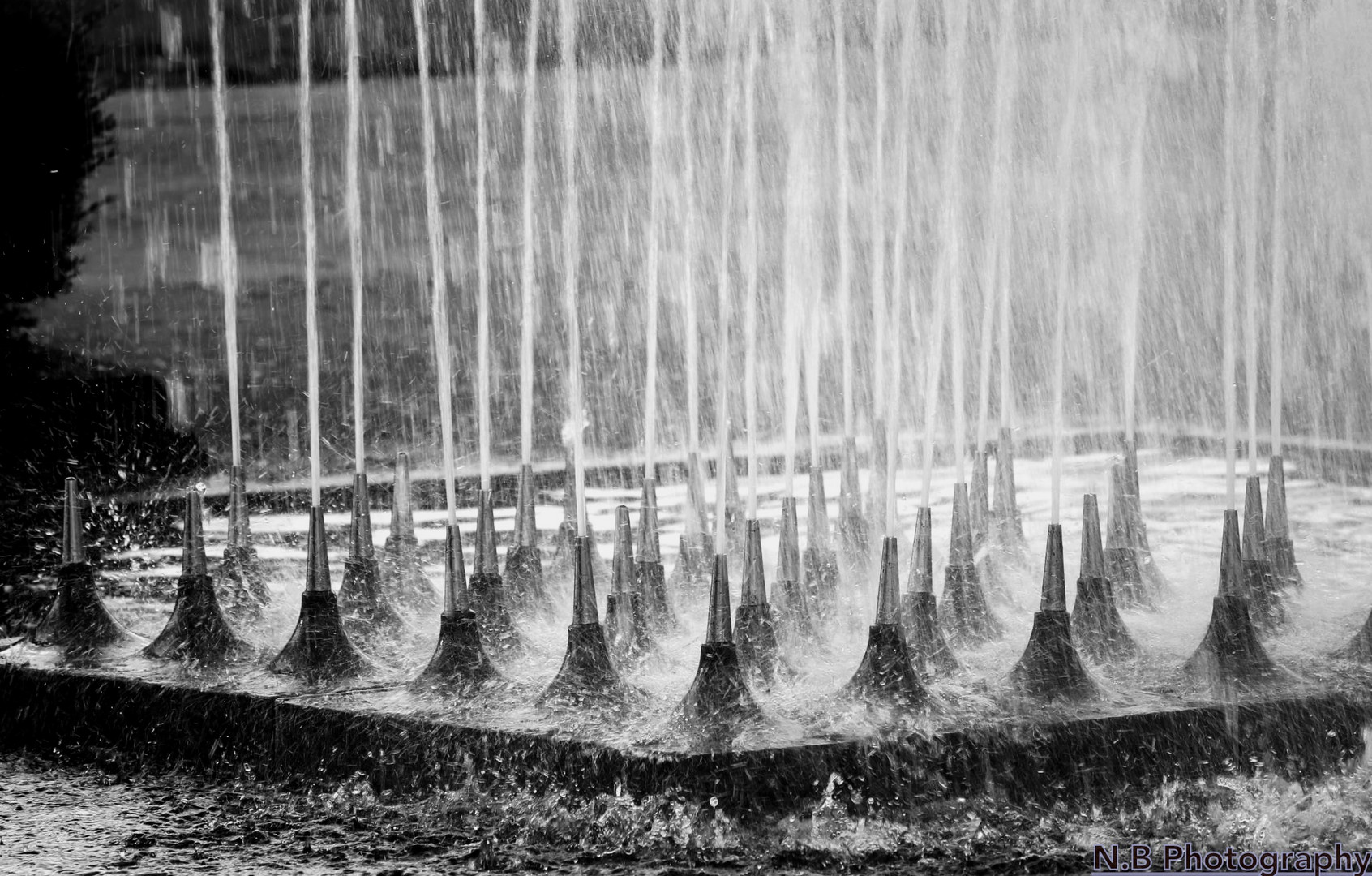 Wasserstrahlen im MüGa Park