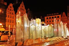 Wassertanz am Marktplatz von Breslau