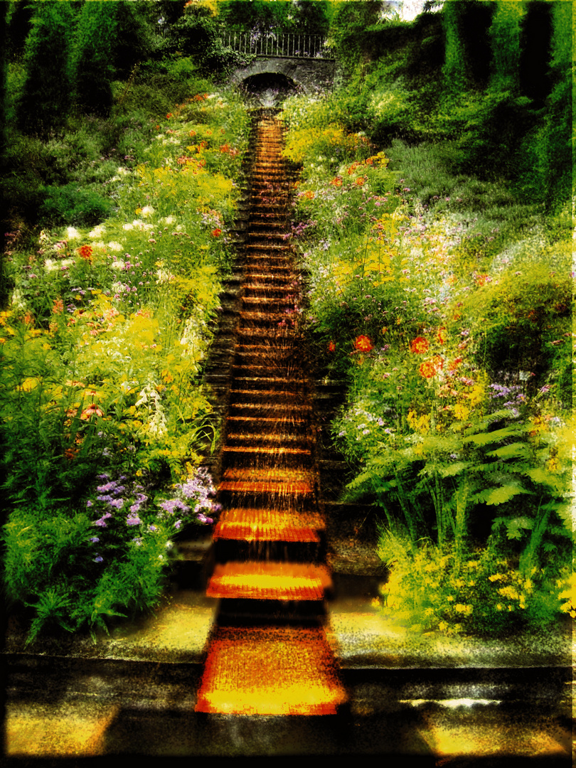 Wassertreppe auf der Insel Mainau