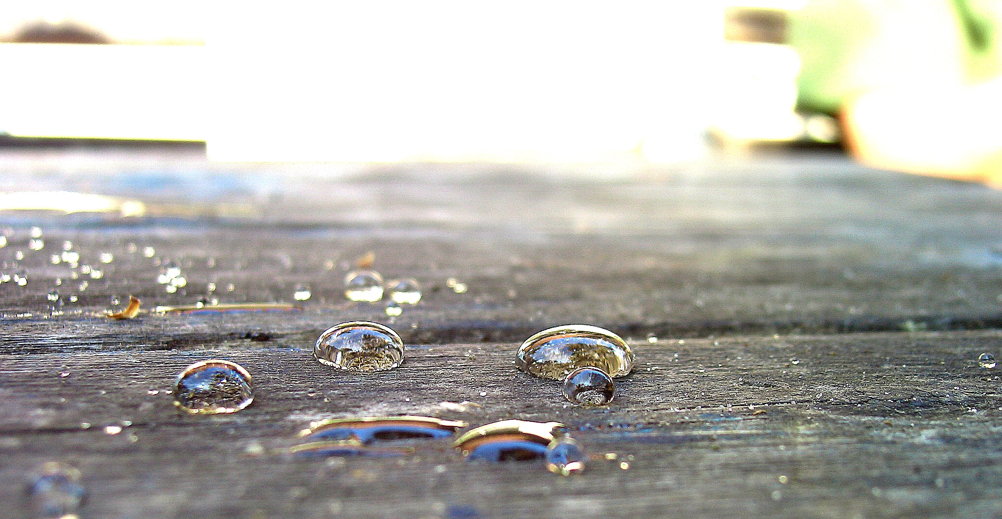 Wassertropfen nach der Wasserschlacht