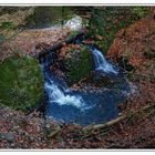 Wassertümpel mit kleinem Wasserfall