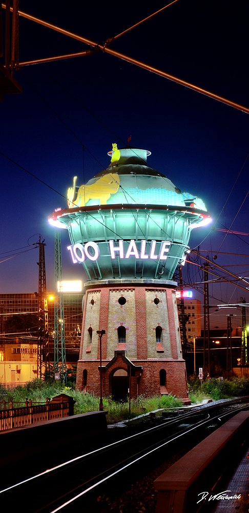 Wasserturm am Bahnof in Halle