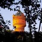 Wasserturm bei Sonnenuntergang