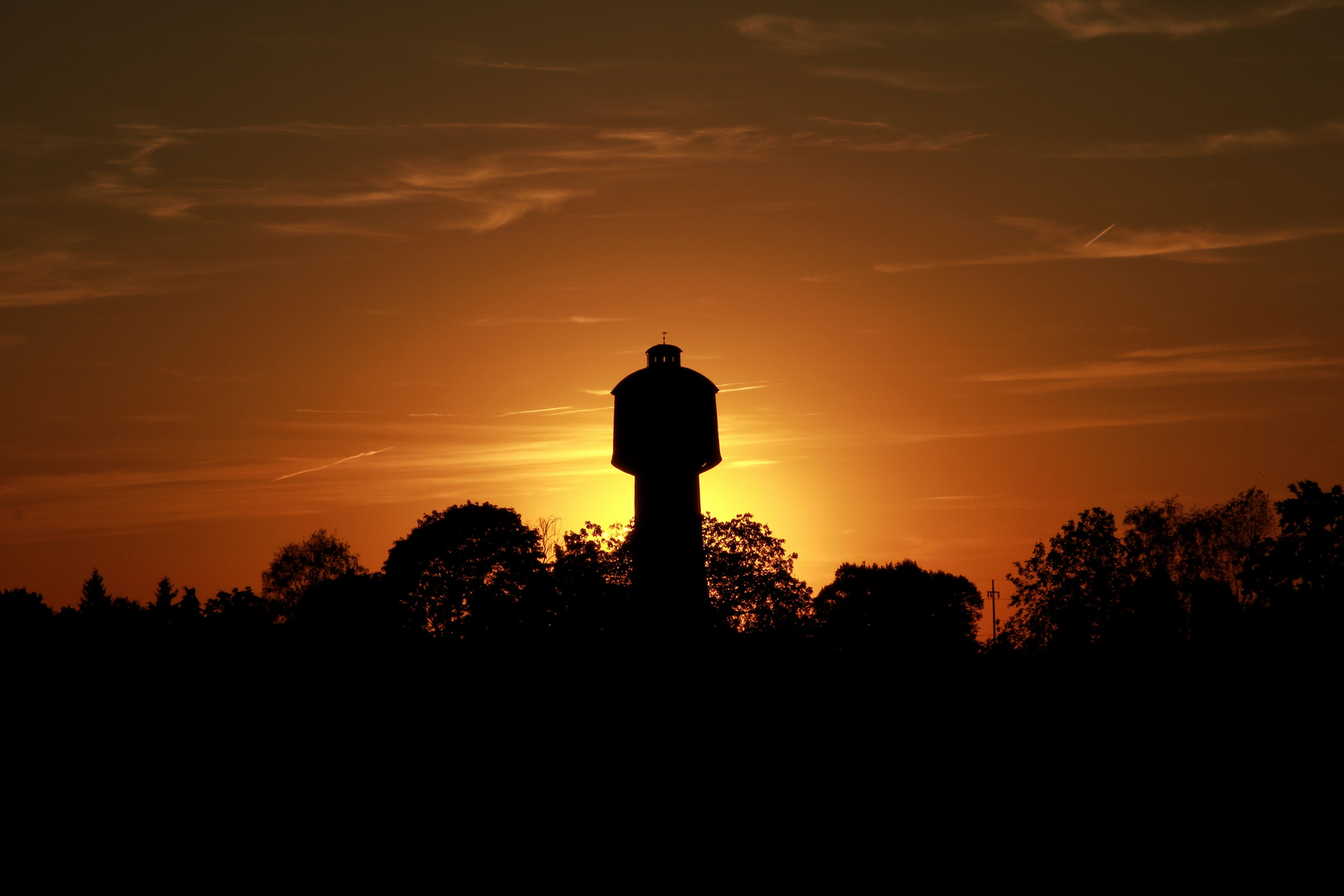 Wasserturm im Abendlicht