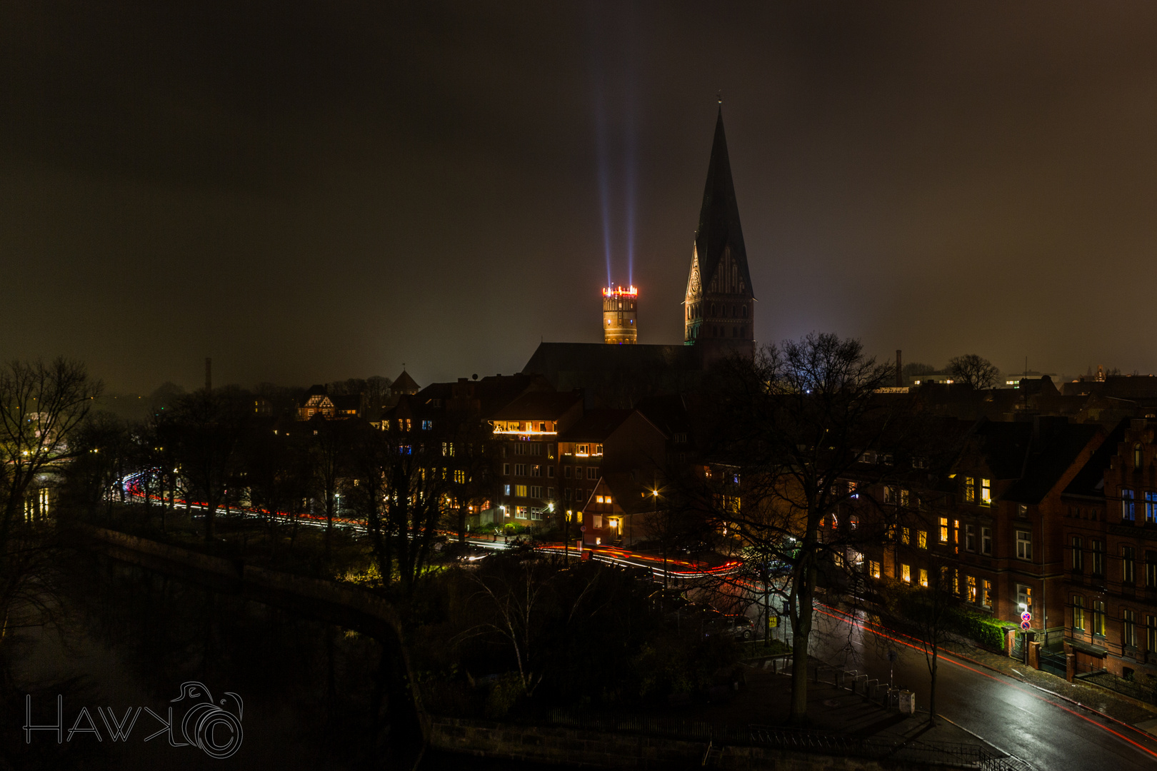 Wasserturm Lüneburg bei Nacht