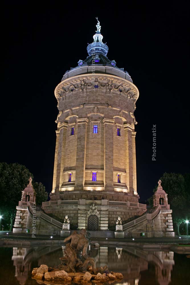 Wasserturm Mannheim at Night