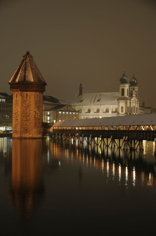 Wasserturm mit Kappelbürcke, Luzern