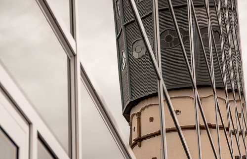 Wasserturm Spiegelung Theater Gütersloh