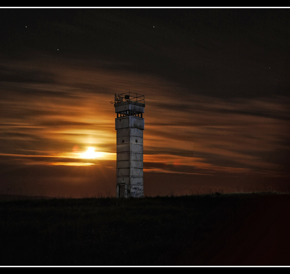 Watch-tower at night