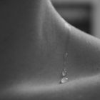 Water drop streaming down my neck