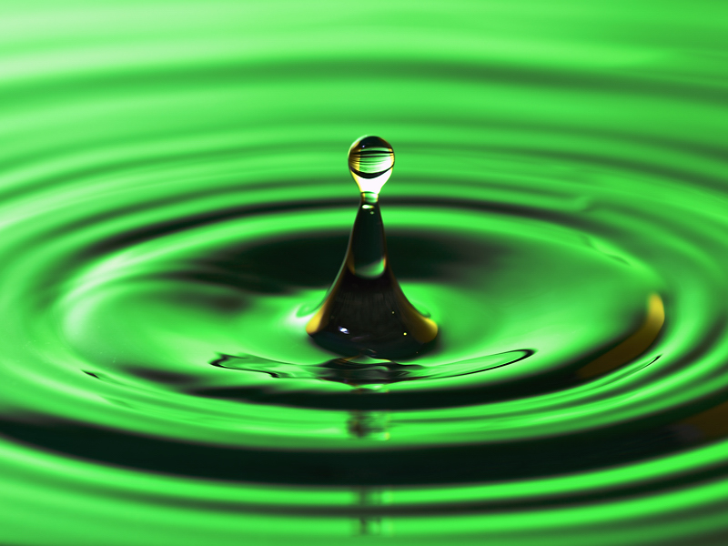 Water drops - green