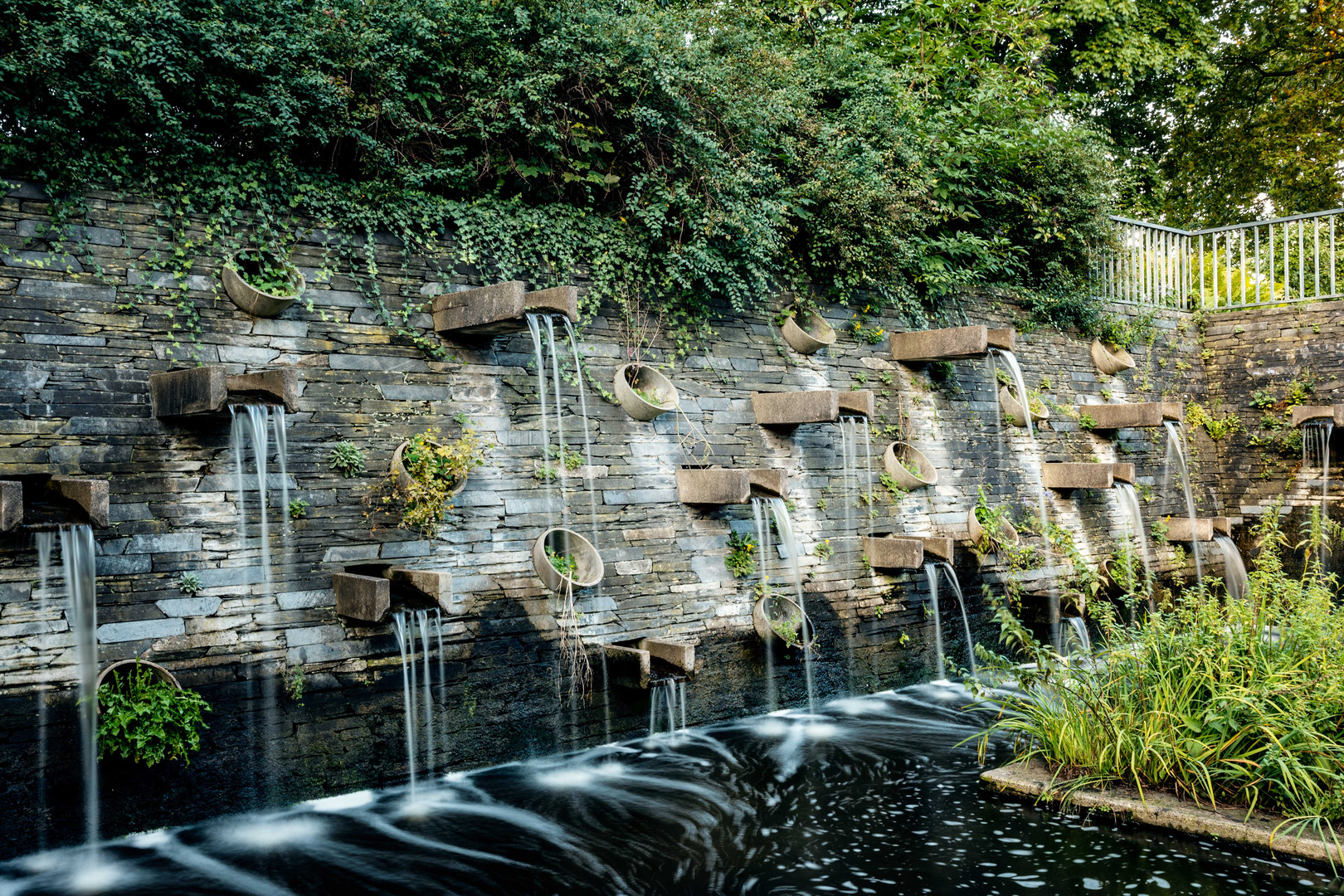 Water fountain in a Park in Hamburg 