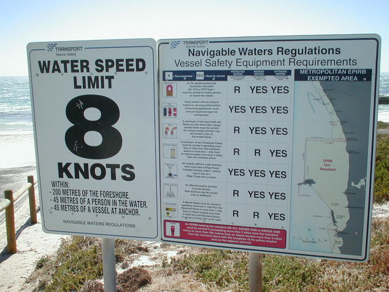 Water Speed Limit 8 Knots