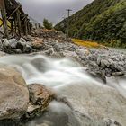 Water Storm under the Railway Bridge