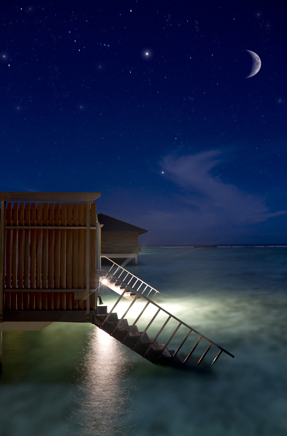 Water Villa at night