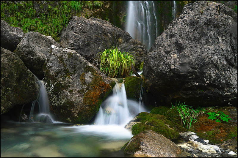 Waterfall. Albanian Alps.