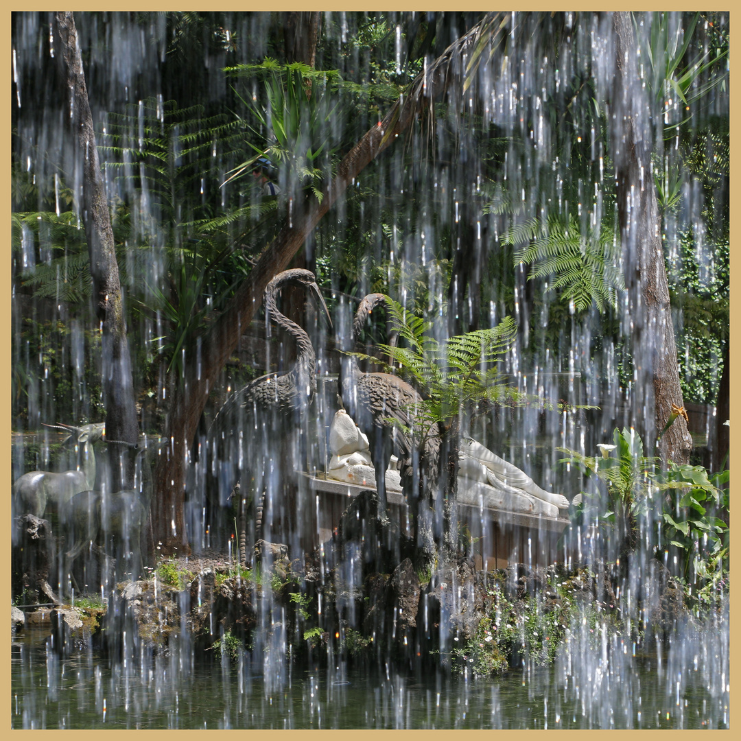 waterfall at monte palace gardens madeira