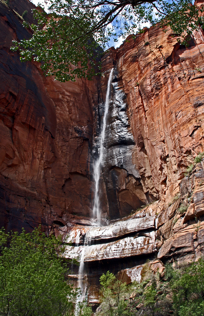 Waterfall at Zion Canyon, Utah, USA