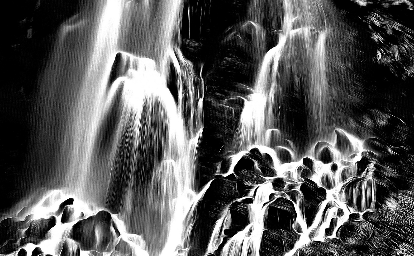 Waterfall in b&w