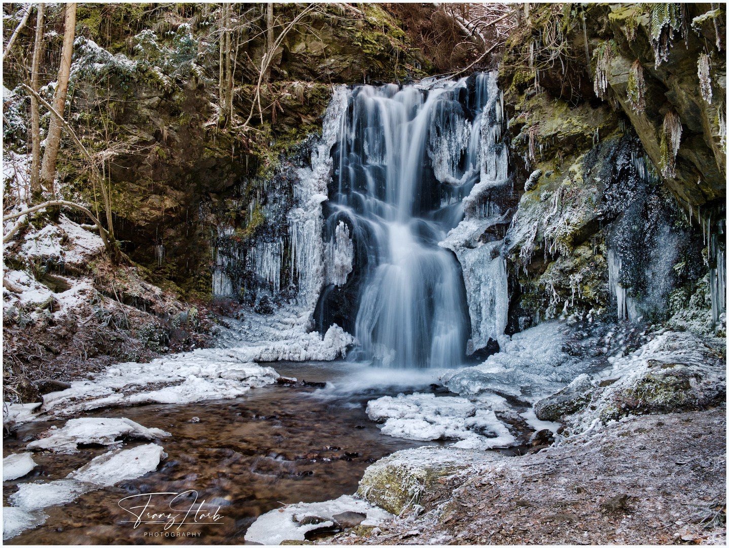 Waterfall on ice