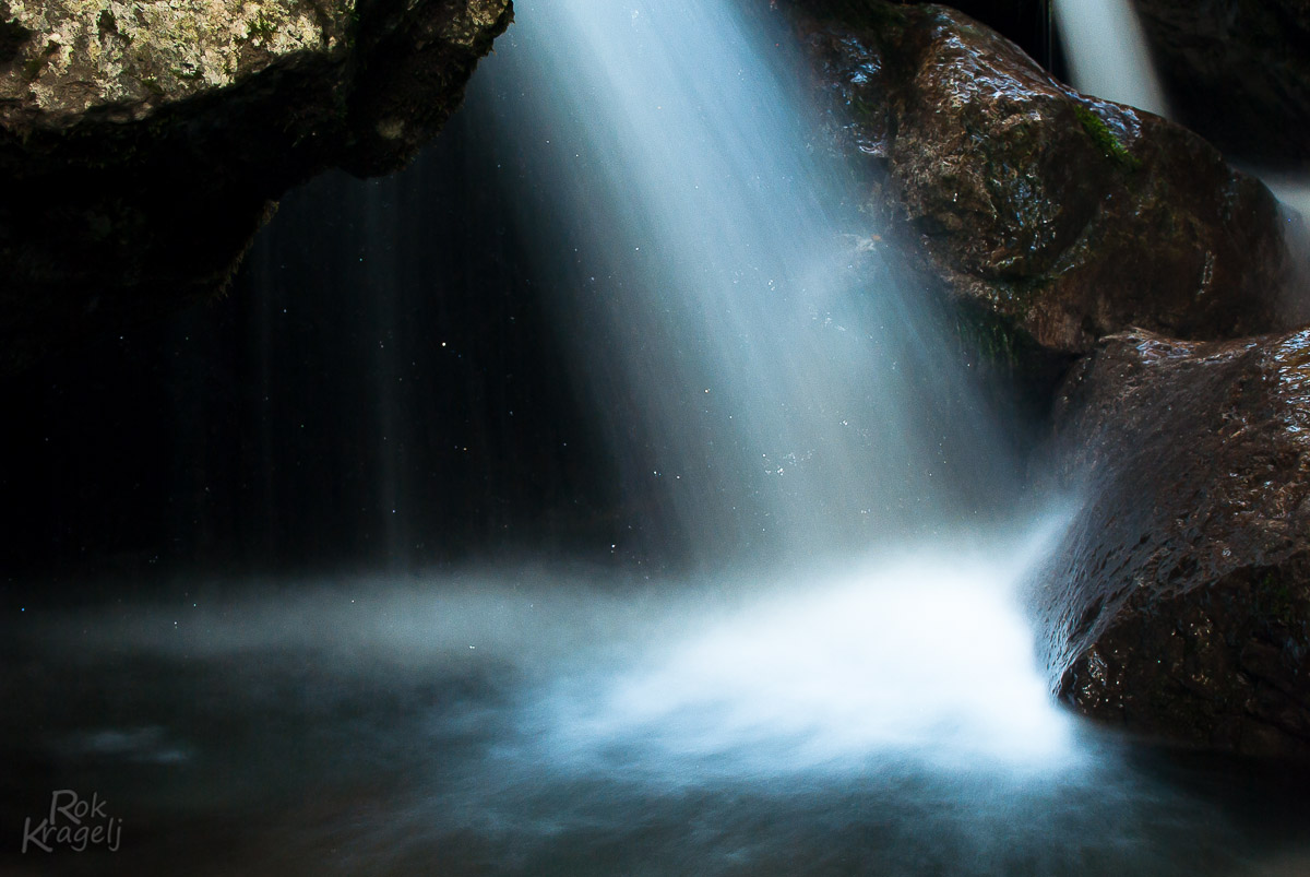 Waterfall with flash