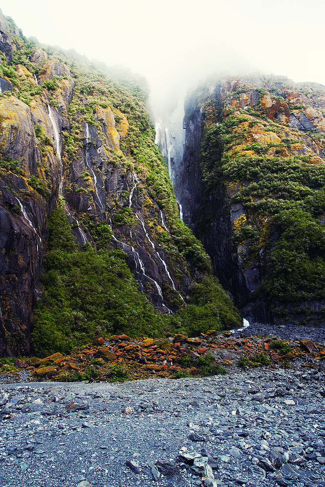 Waterfalls at Franz Joesf Glacier, South Island
