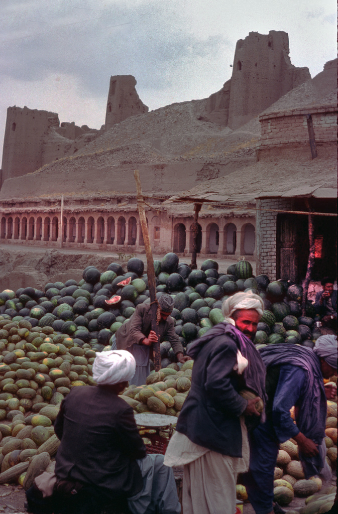 Watermelons sold out in front of the citadel