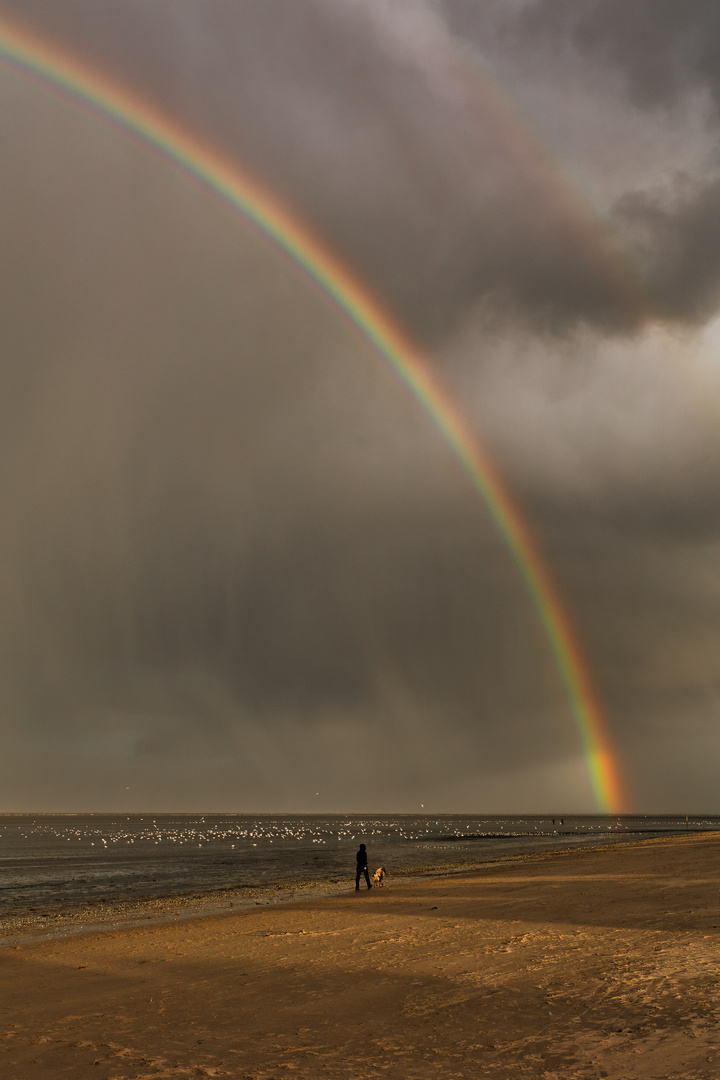 Watt mit Regenbogen