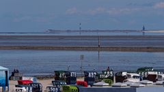 Wattspiegelungen (ähnl. Fata Morgana) zwischen Neuharlingersiel und Wangerooge