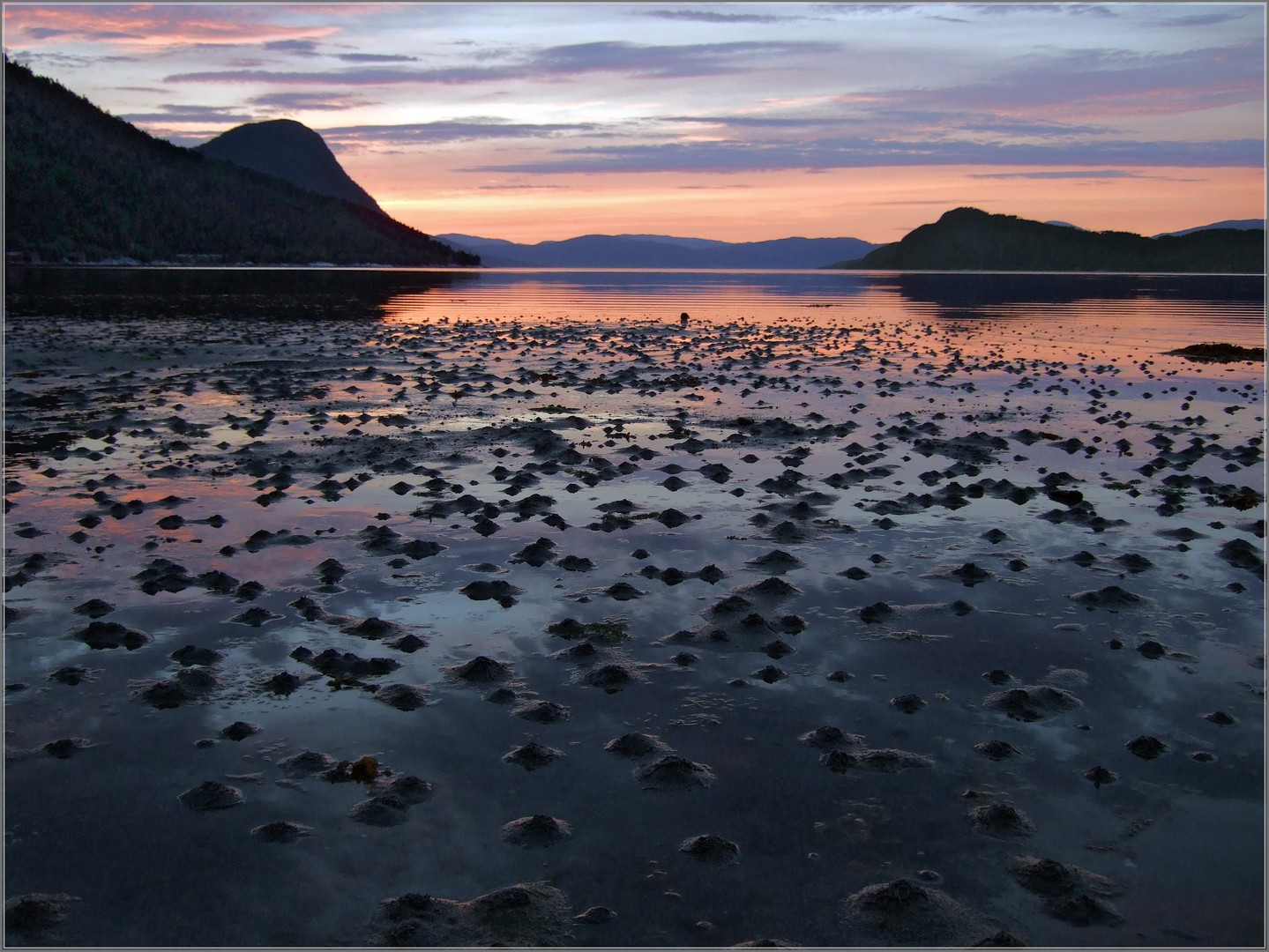 Wattwurmhäufchen am Ende des Fjords