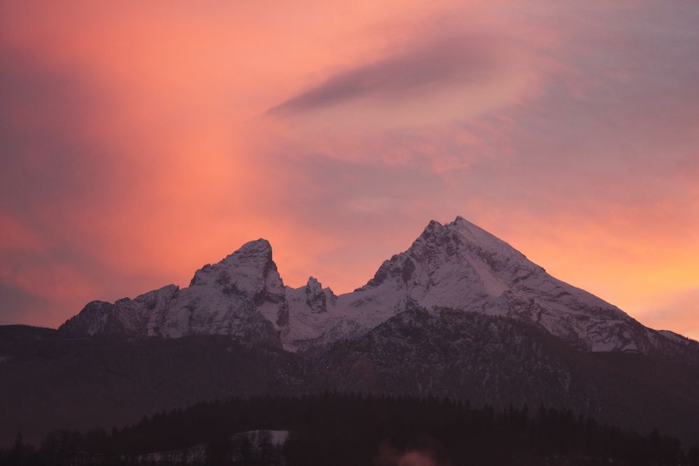 Watzmann bei Sonnenuntergang