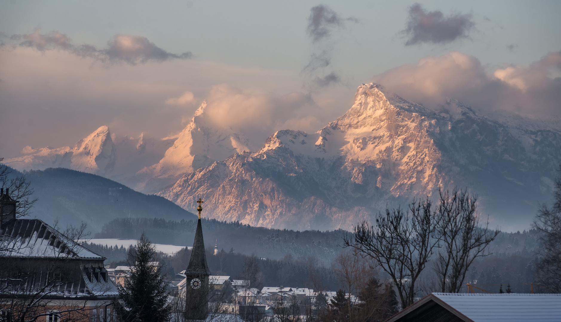 Watzmann und Untersberg im Morgenlicht