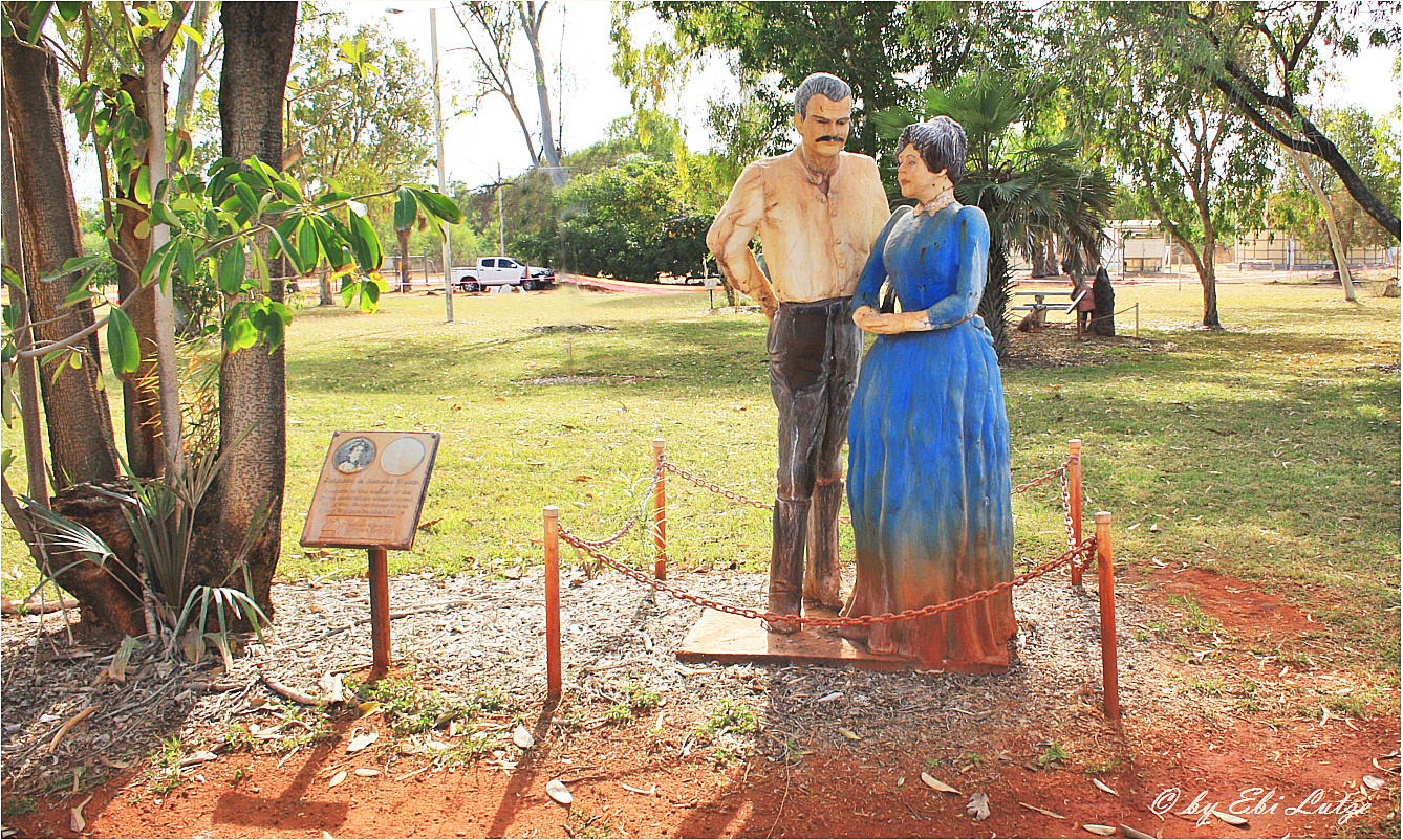 ** We of the Never Never / Jeannie and Aeneas Gun Statue in Mataranka  **