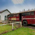 Weathered bus in Whangamomona on "Forgotten World Highway"