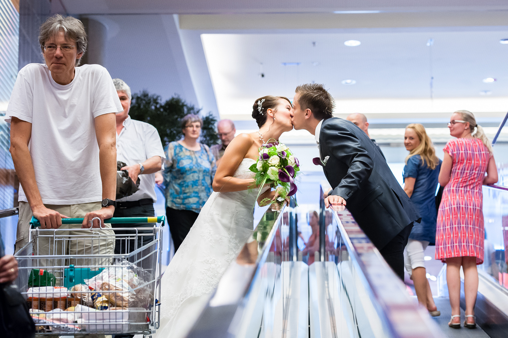 wedding escalator