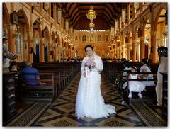 wedding in the catholic church of chantaburi