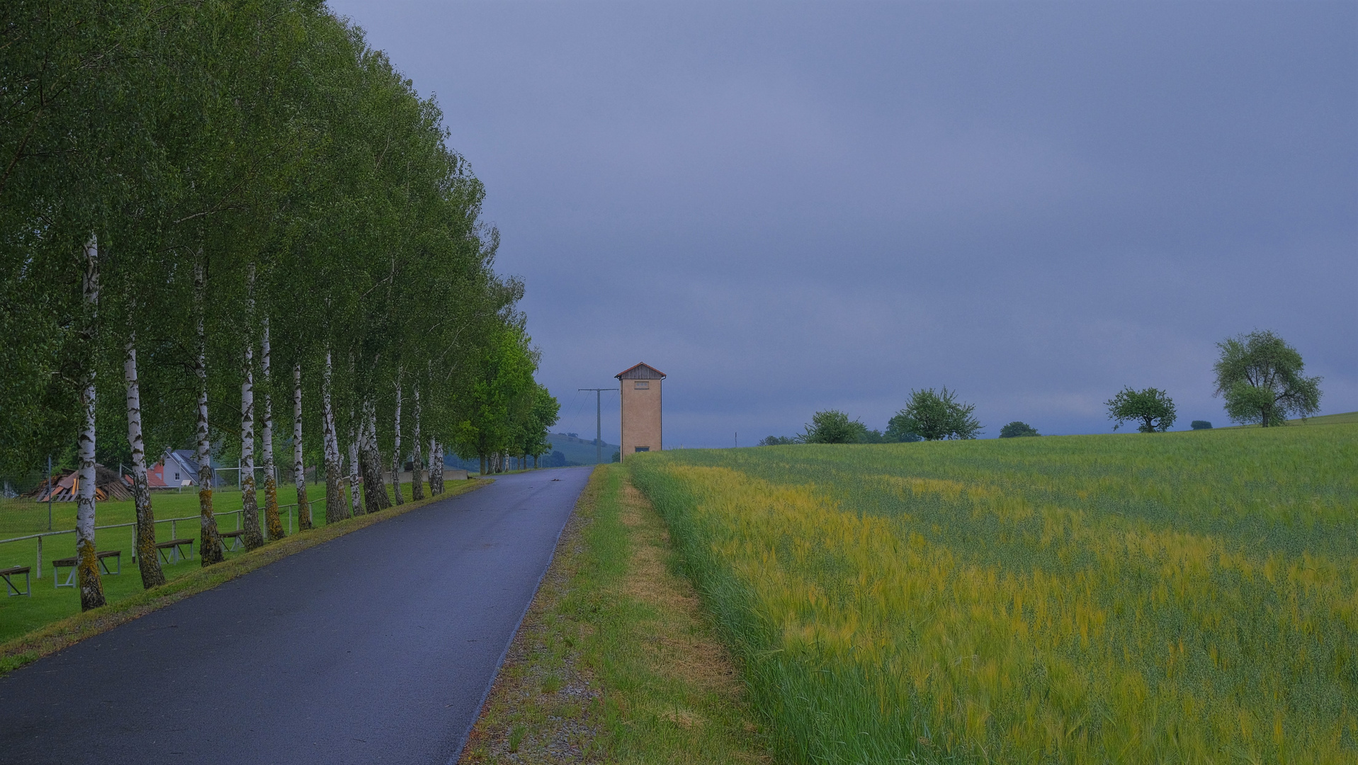 Weg am Sportplatz (camino en el campo de deporte)