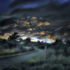 Weg auf dem Wolfsbuck bei Sturm und Wetterwechselstimmung