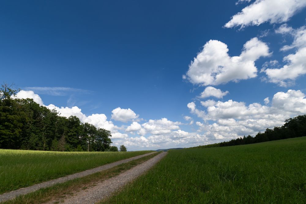 Weg mit Wolken