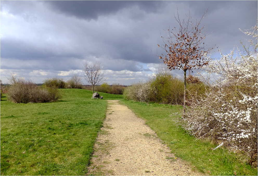 Weg unter Aprilhimmel