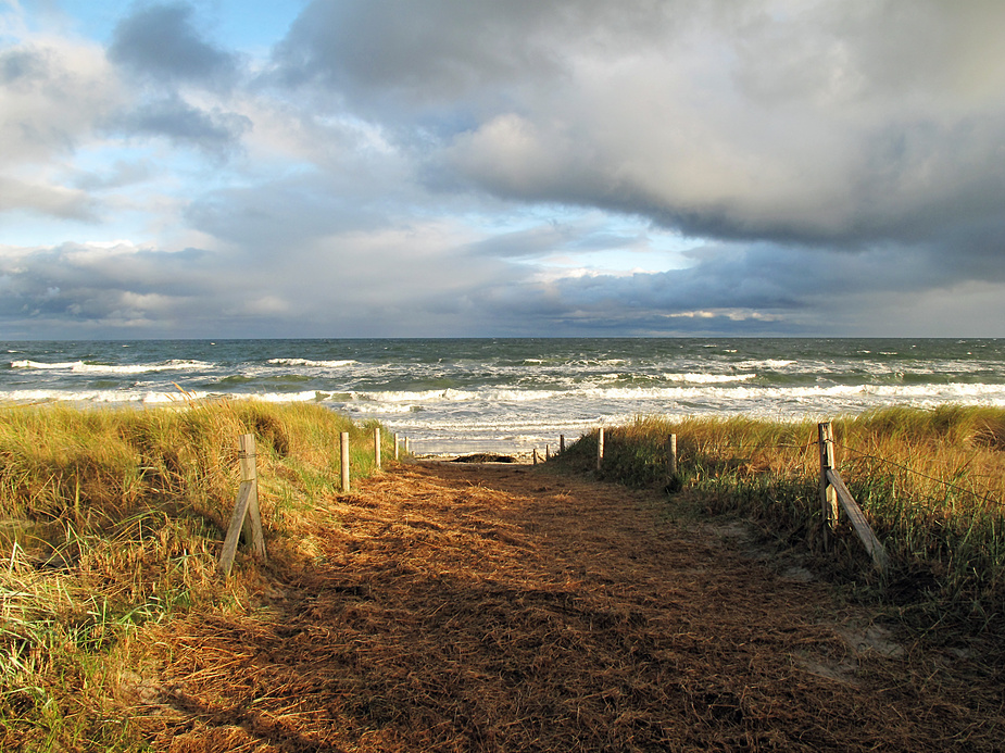 Weg zum Herbststrand