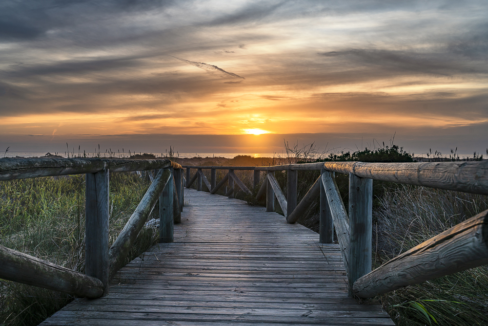 Weg zum Sonnenuntergang