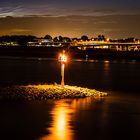 Wegeleuchte in den Düsseldorfer Medienhafen