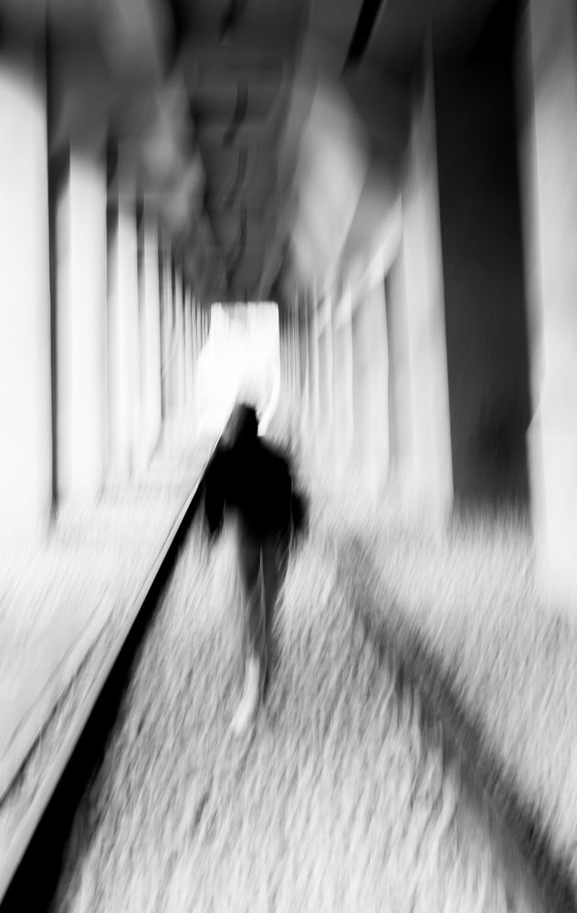 weglaufen Foto & Bild unschärfe, spezial, monochrome Bilder auf